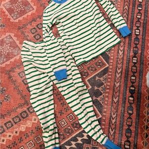 Mini Boden Striped Green and Blue Kids Pajamas